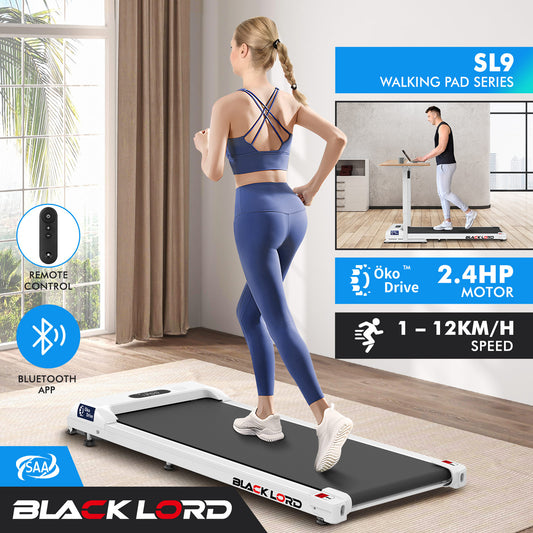 BLACK LORD Treadmill Walking Pad 38cm Belt White