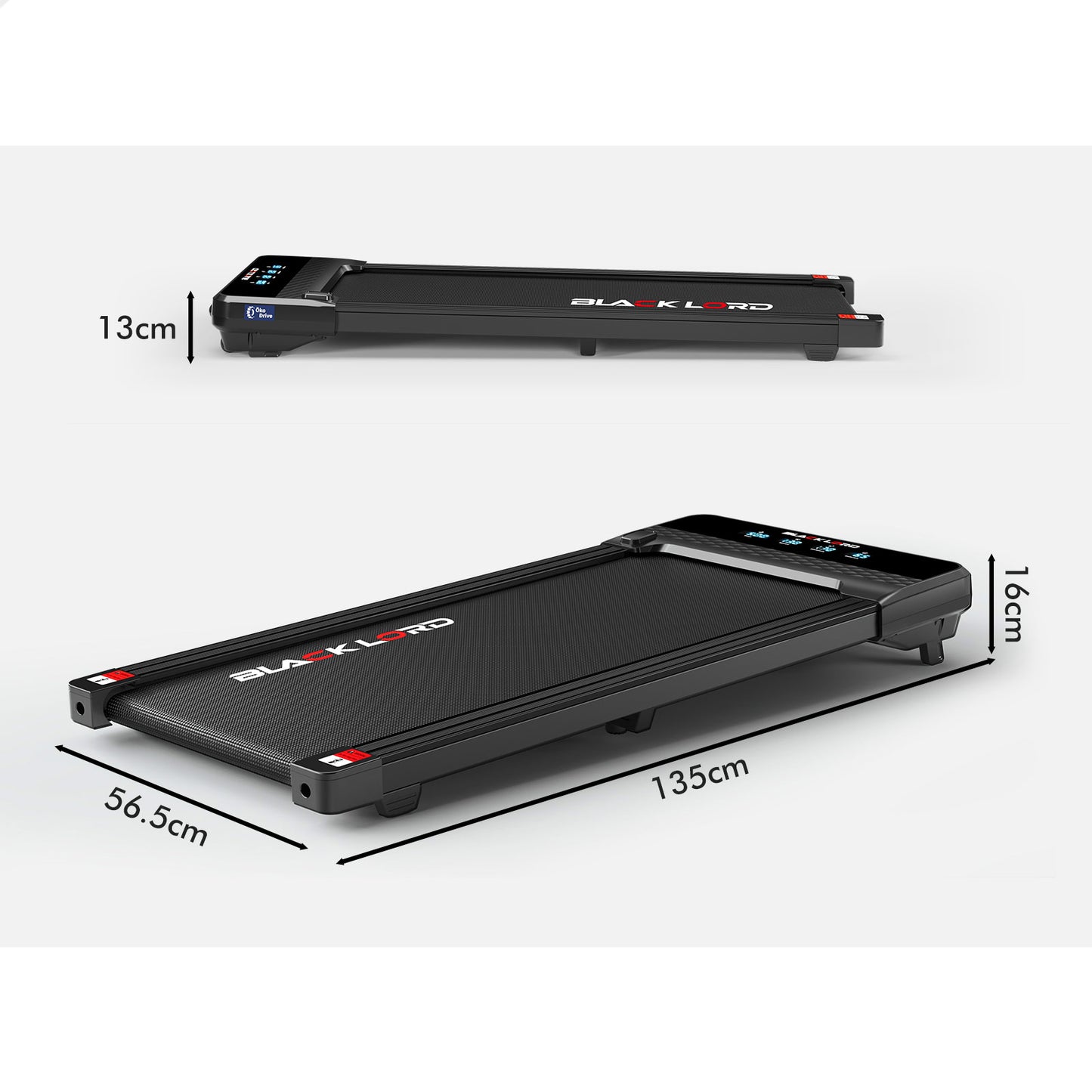 BLACK LORD Treadmill Electric Walking Pad Under Desk Home Gym Incline 430mm Belt