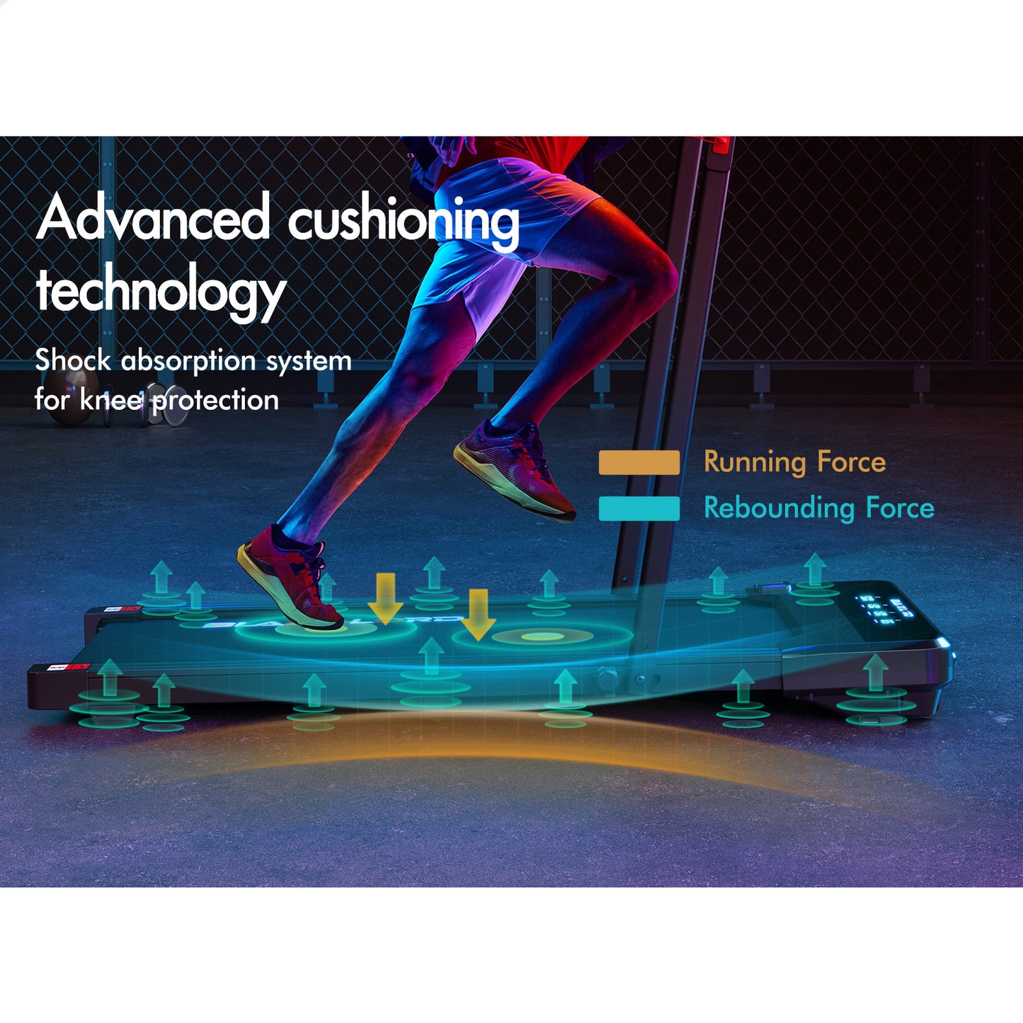 BLACK LORD Treadmill Electric Walking Pad Under Desk Foldable Incline 430mm Belt