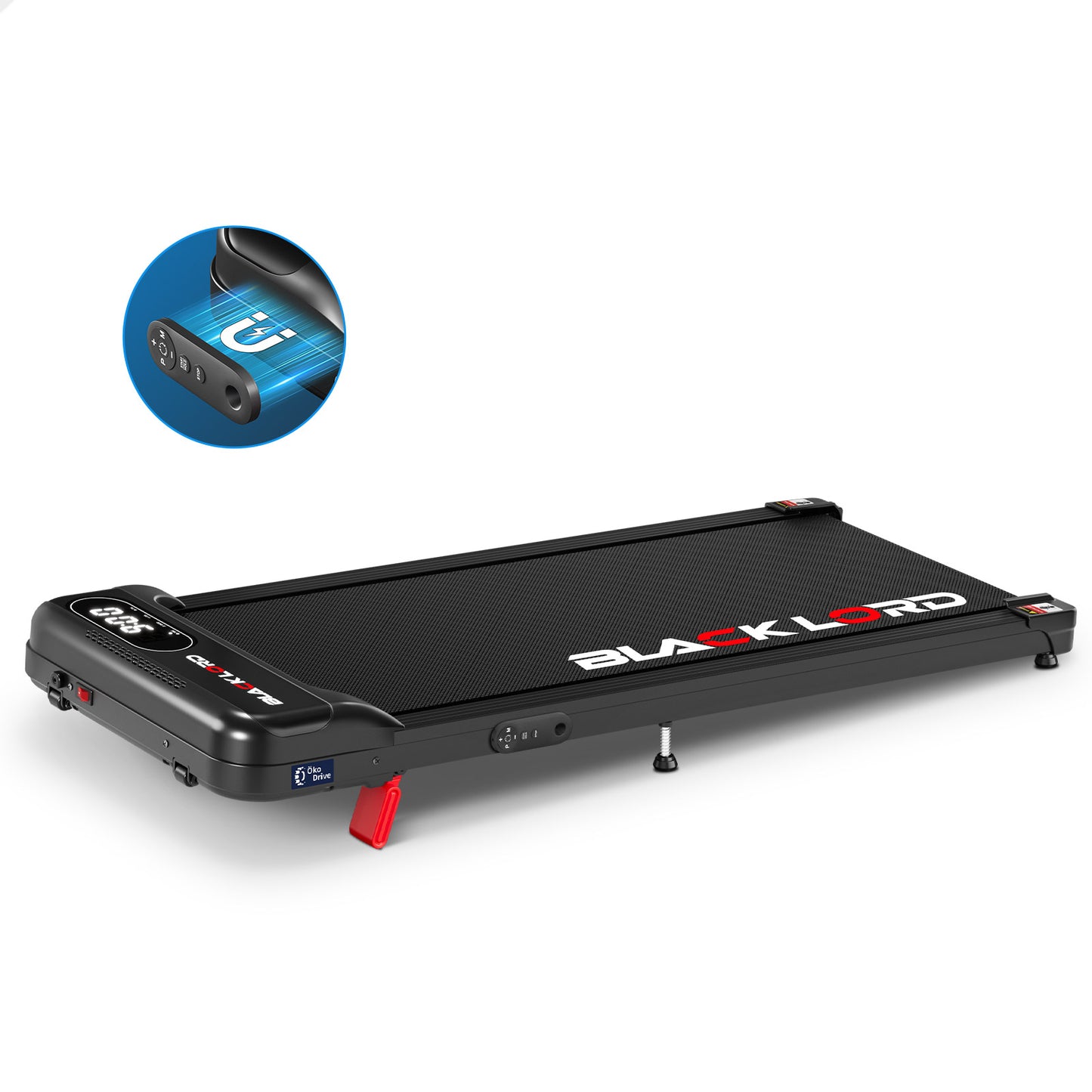 BLACK LORD Treadmill Electric Walking Pad Incline Home Gym Magnetic Remote Black