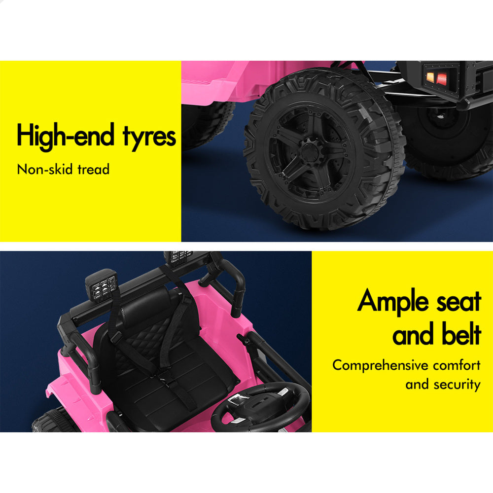 ALFORDSON Kids Ride On Car Toy Jeep Electric 12V 60W Motors R/C LED Lights Pink