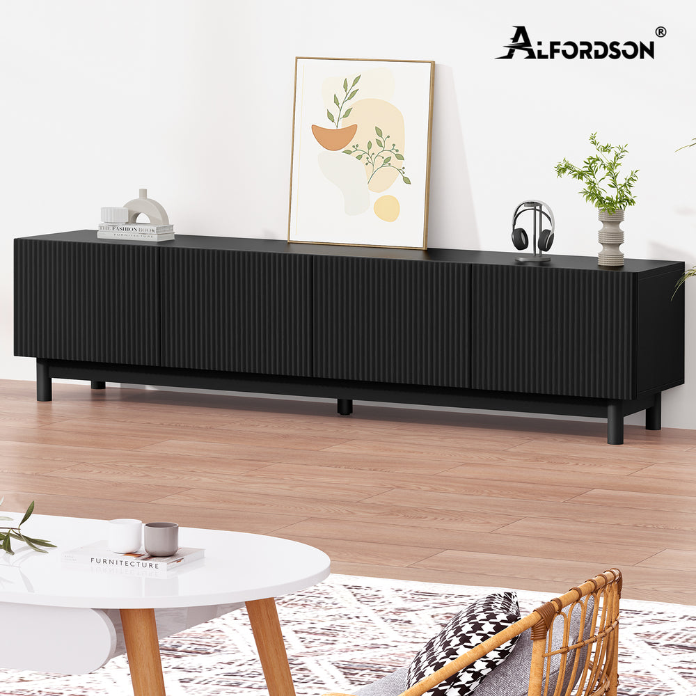 ALFORDSON Entertainment Unit TV Cabinet Stand 180cm Black