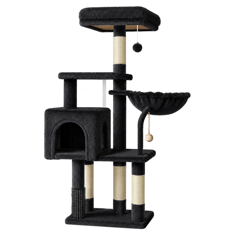 BEASTIE Cat Tree Tower 111cm Scratching Post Condo House Black