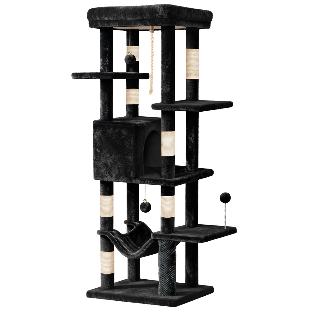 BEASTIE Cat Tree Scratching Tower Scratcher Furniture Black 153cm