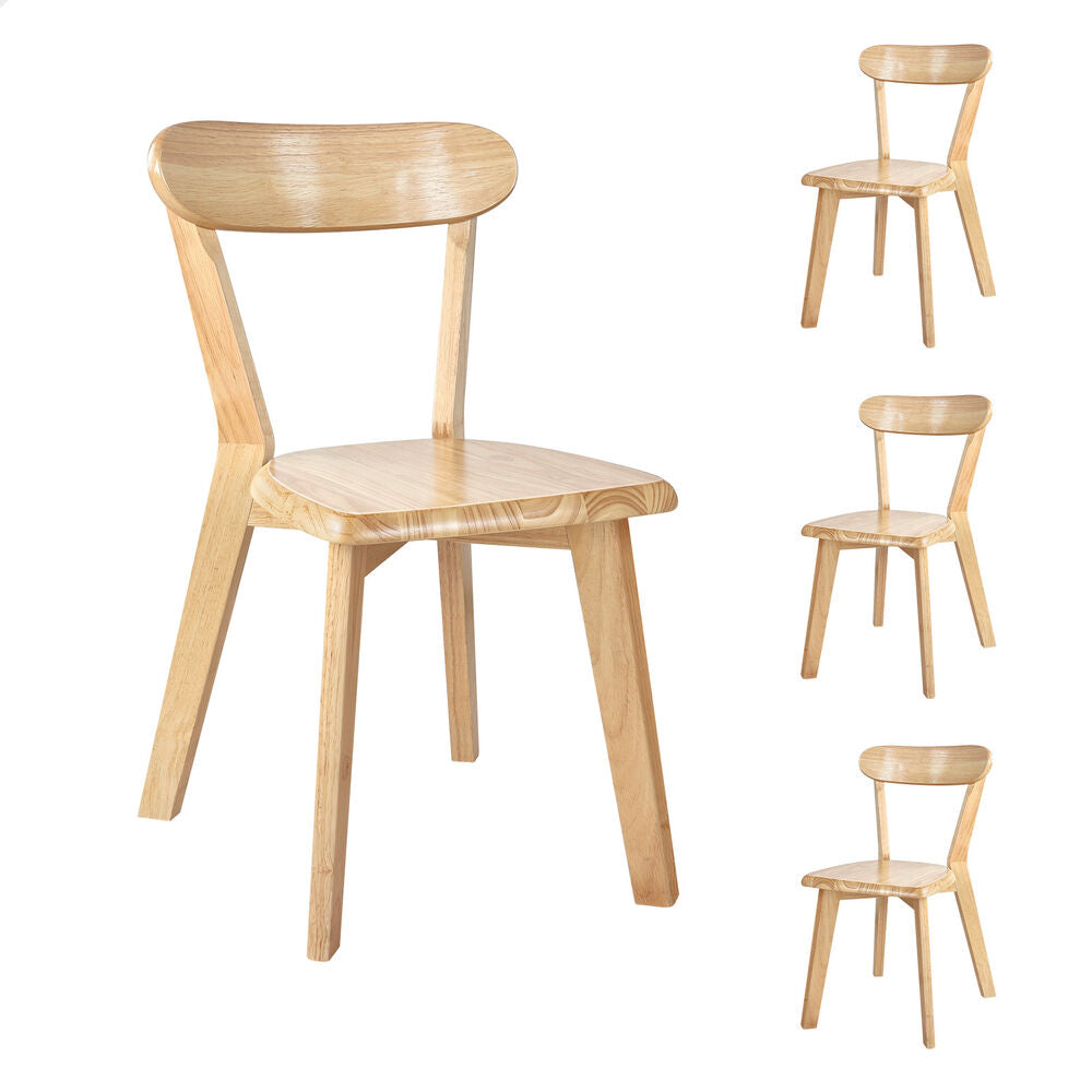 ALFORDSON 4x Dining Chairs Wooden Kitchen Accent Lounge Chair Rubber Wood Oak