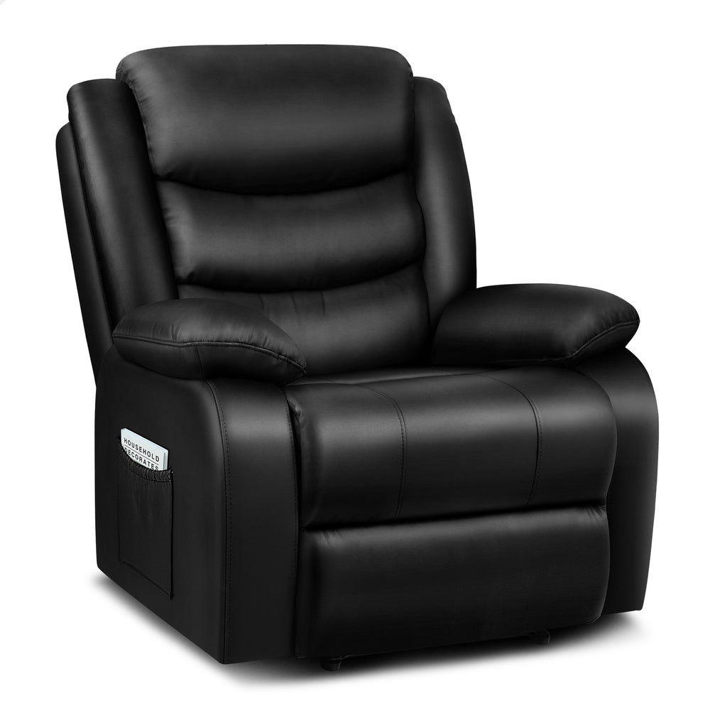 ALFORDSON Recliner Chair Armchair Lounge Sofa Padded Single Couch Leather Black