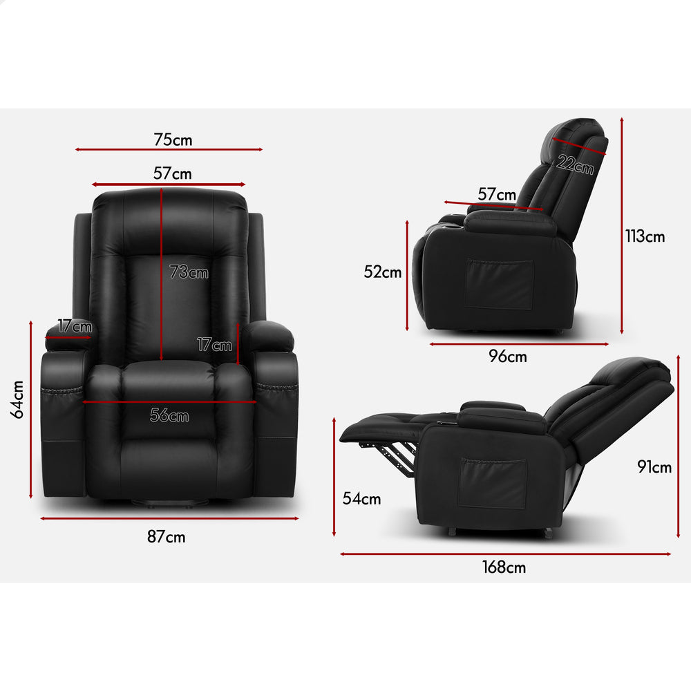 ALFORDSON Recliner Chair Electric Lift Heated Massage Armchair Lounge Sofa