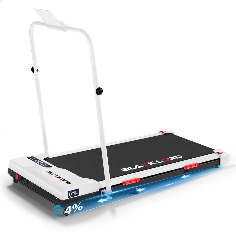 BLACK LORD Treadmill Electric Walking Pad Incline Foldable Home Gym Office White