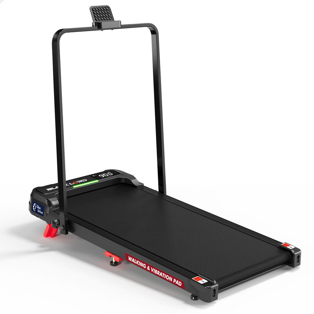BLACK LORD Treadmill Electric Walking Vibration Pad LED Light Incline Foldable