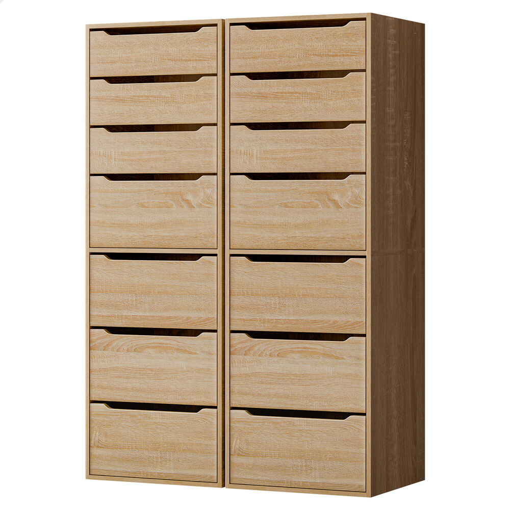 ALFORDSON 2x Wardrobe Clothes Storage Cabinet Organizer 7 Drawers Wood