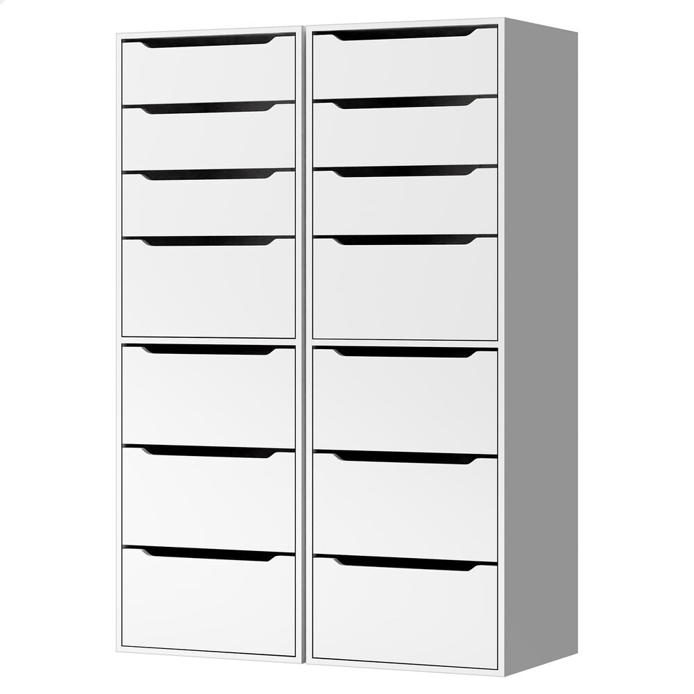 ALFORDSON 2x Wardrobe Clothes Storage Cabinet Organizer 7 Drawers White