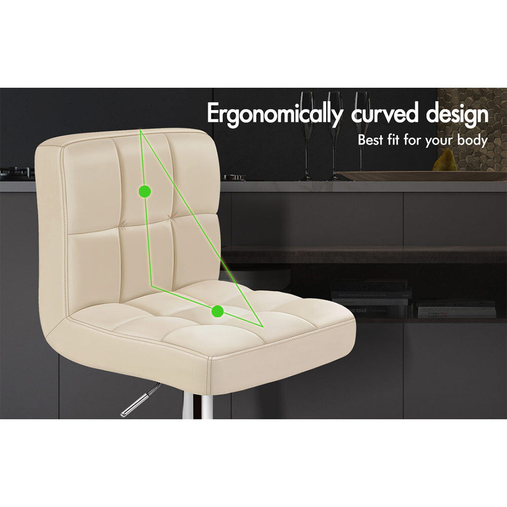 2x Alfordson Bar Stools Swivel Chair Beige