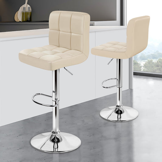 2x Alfordson Bar Stools Swivel Chair Beige