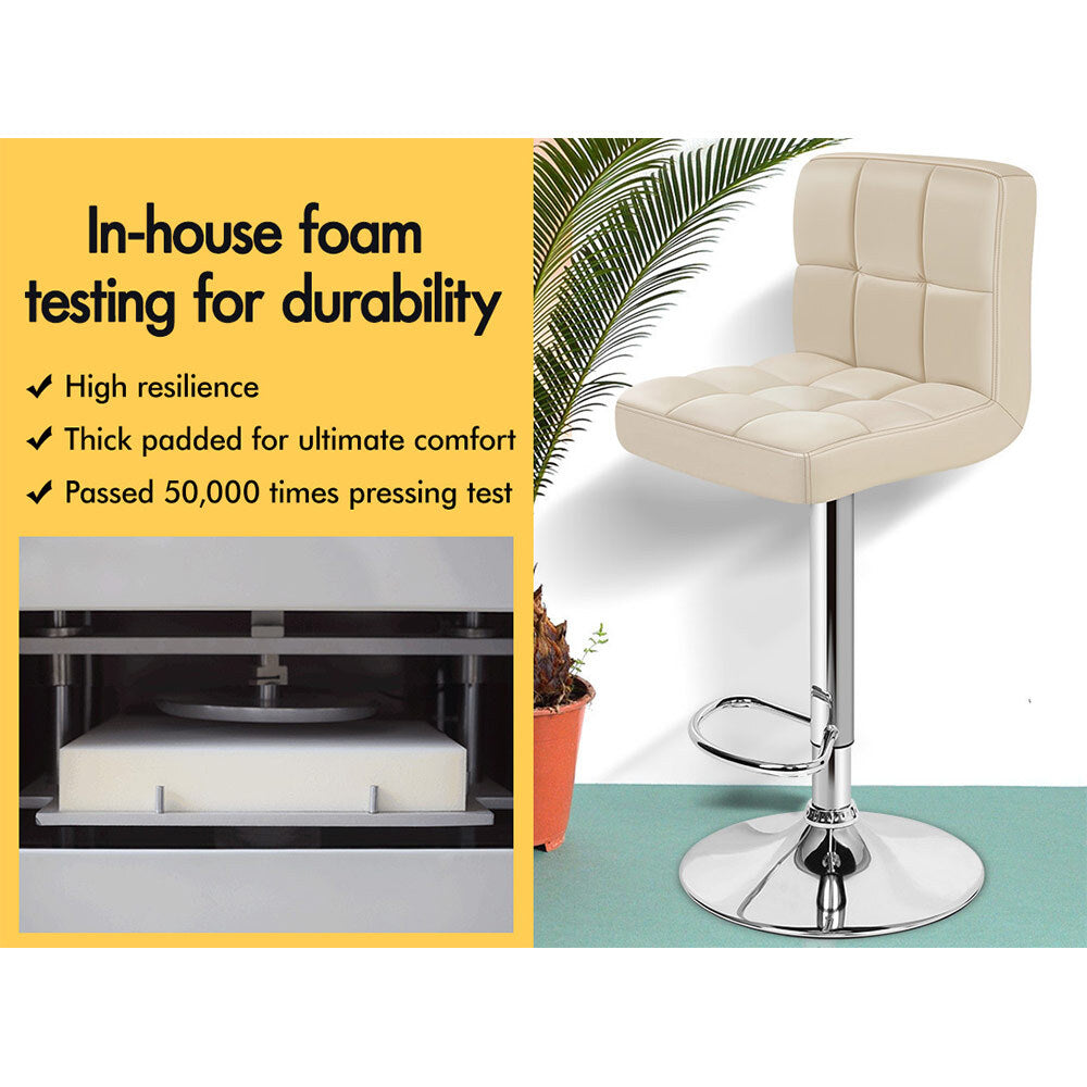 2x Alfordson Bar Stools Swivel Chair Beige