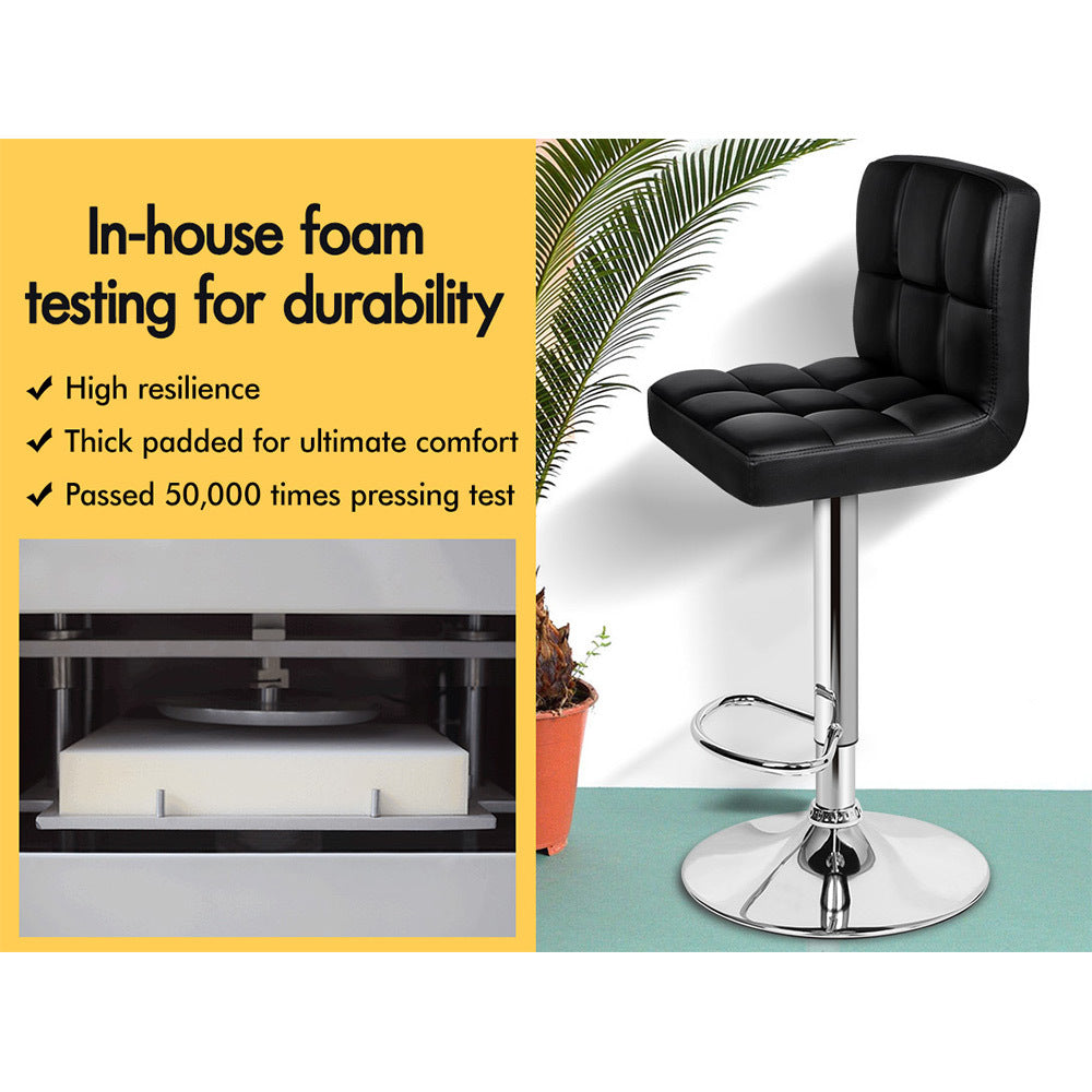 2x Alfordson Bar Stools Swivel Chair Black