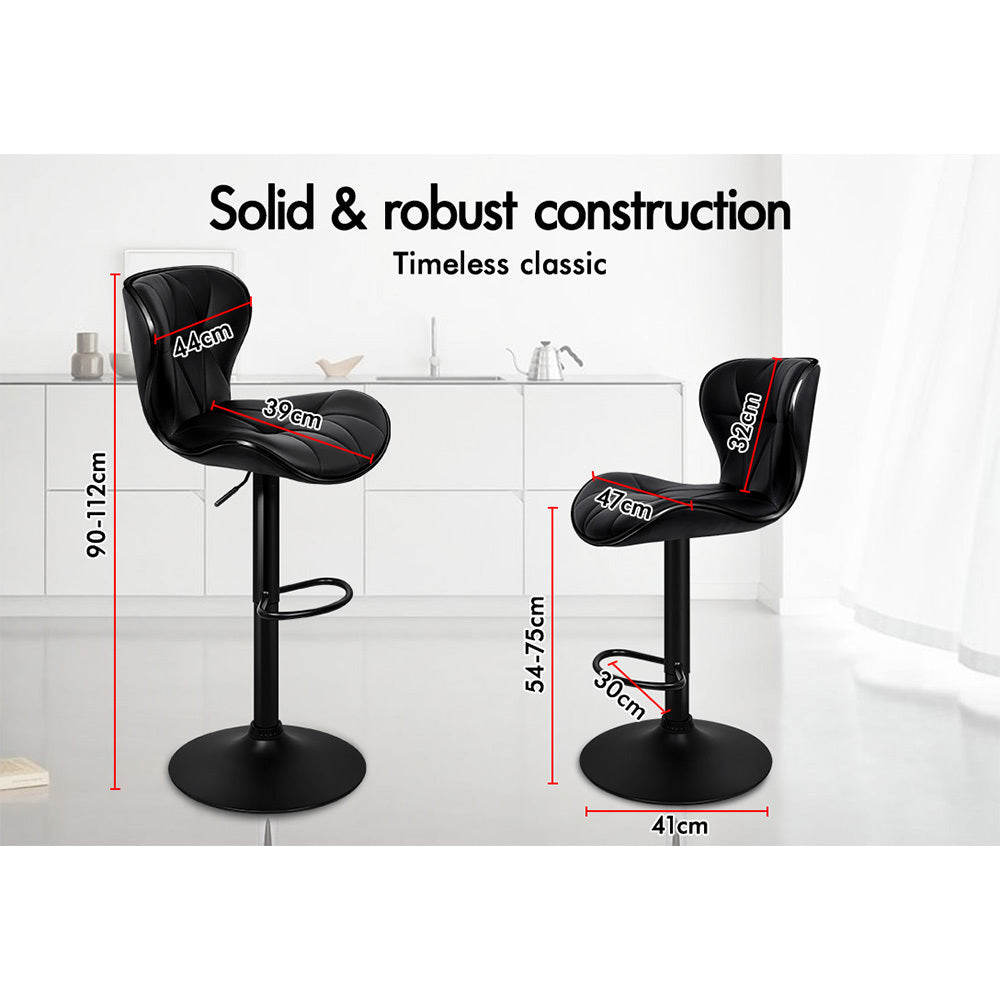 2x ALFORDSON Bar Stools Swivel chair Black
