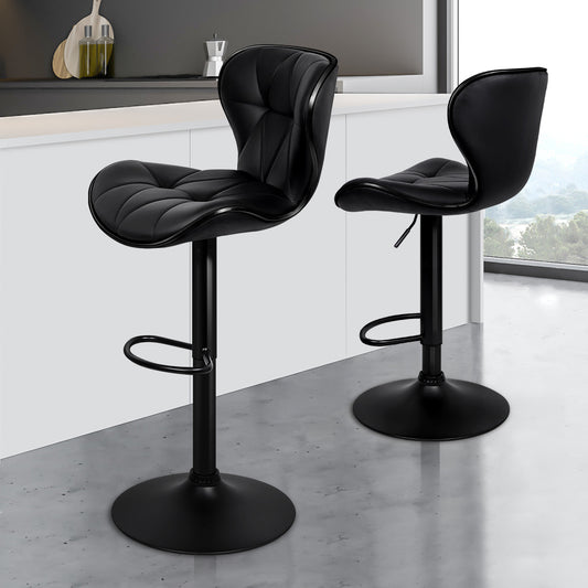 2x ALFORDSON Bar Stools Swivel chair Black