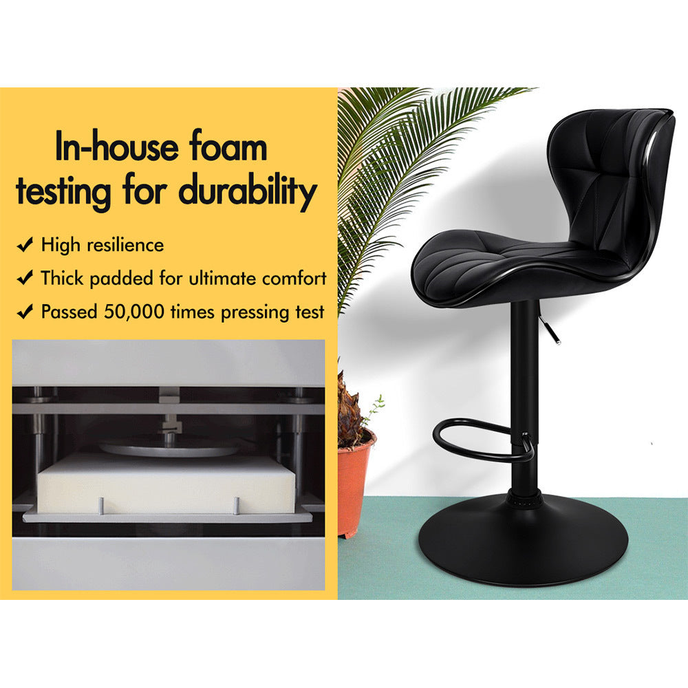 2x ALFORDSON Bar Stools Swivel chair Black