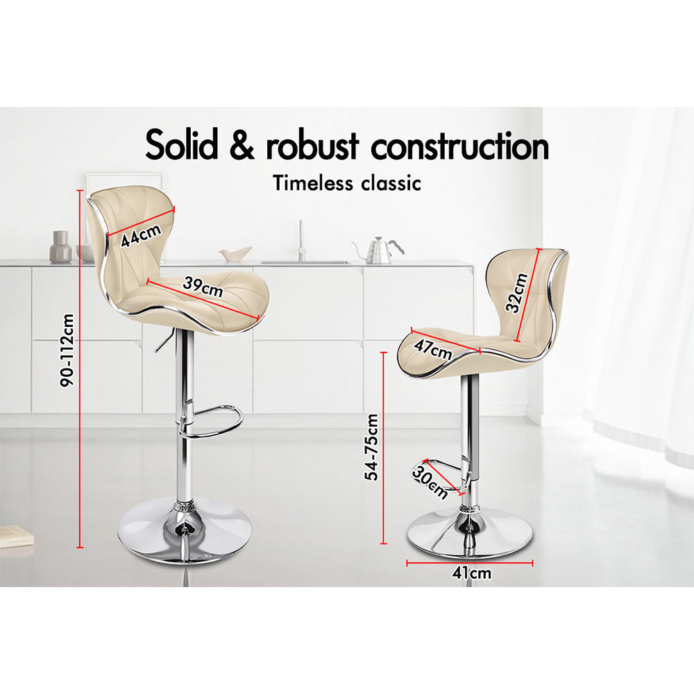 2x ALFORDSON Bar Stools Swivel Chair Beige