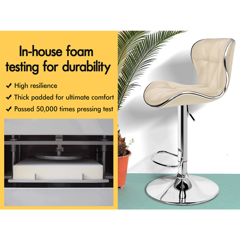 2x ALFORDSON Bar Stools Swivel Chair Beige