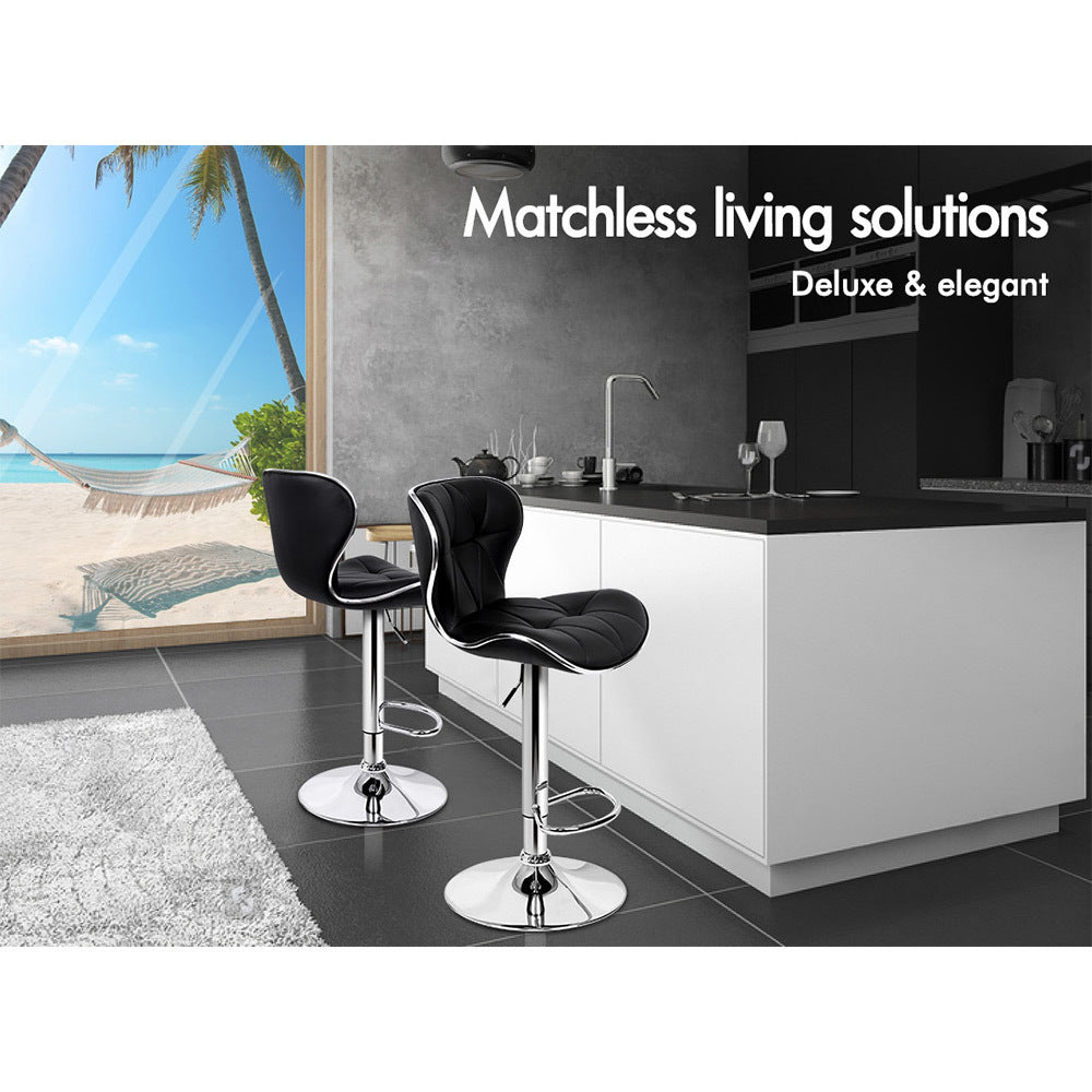 2x ALFORDSON Bar Stools Swivel Chair Black