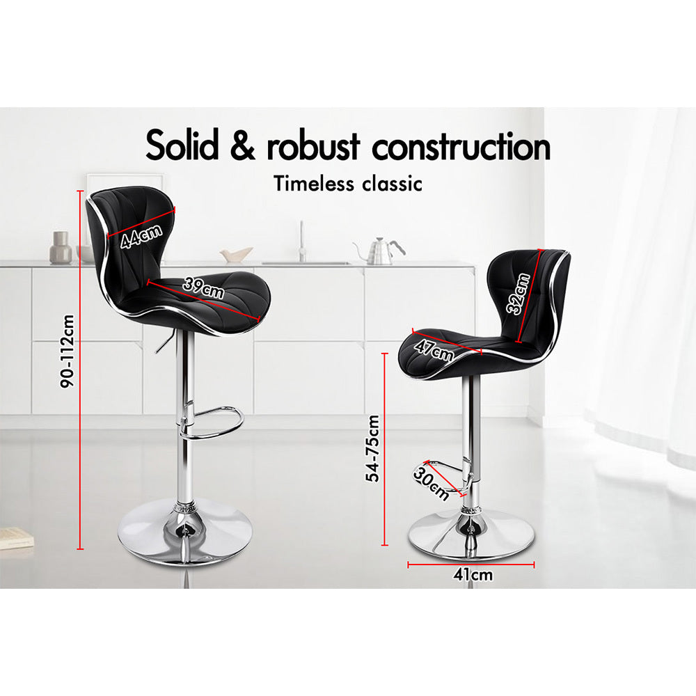 2x ALFORDSON Bar Stools Swivel Chair Black