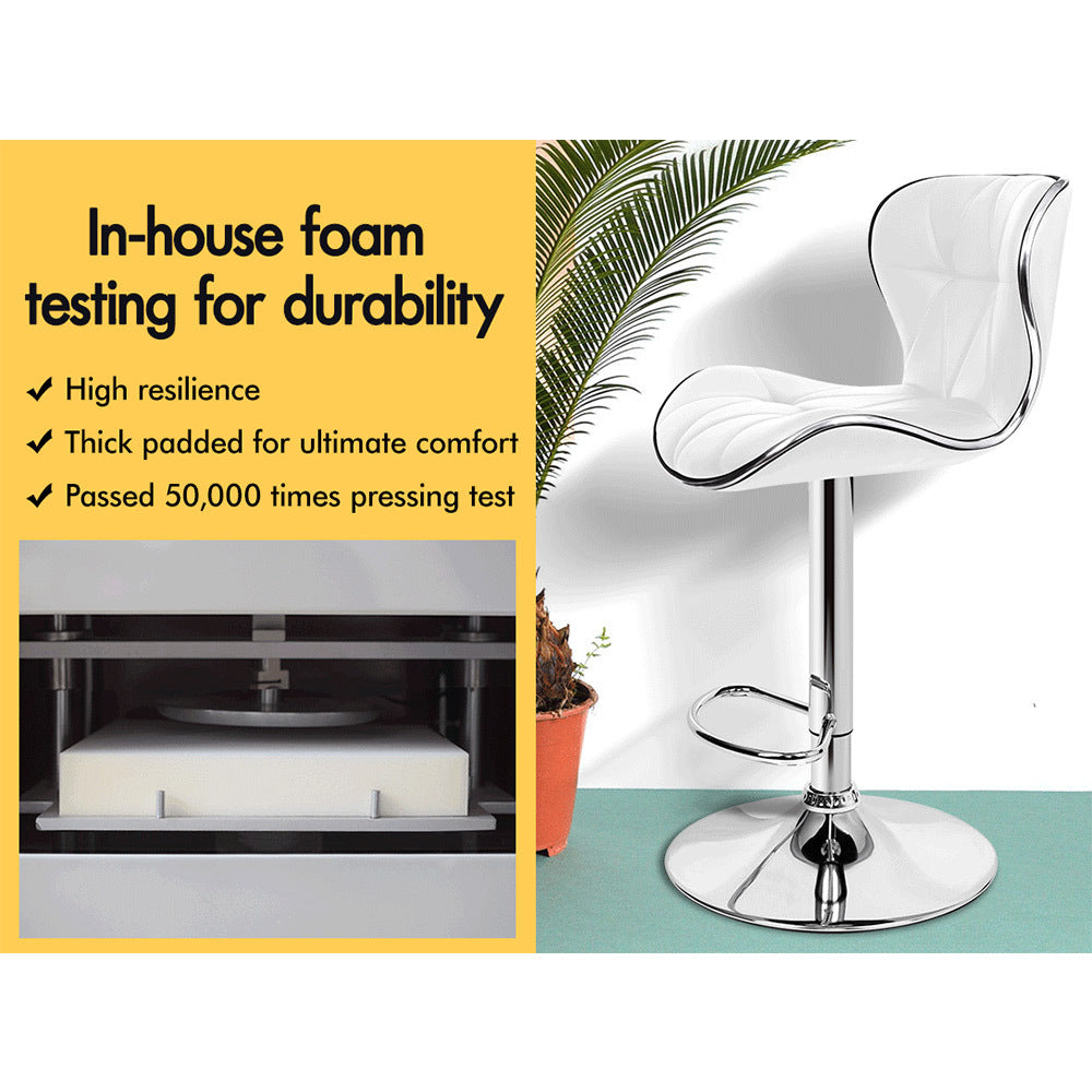 2x ALFORDSON Bar Stools Swivel Chair White