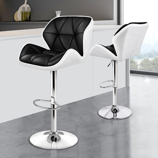 2x ALFORDSON Bar Stools Gas Lift Black White
