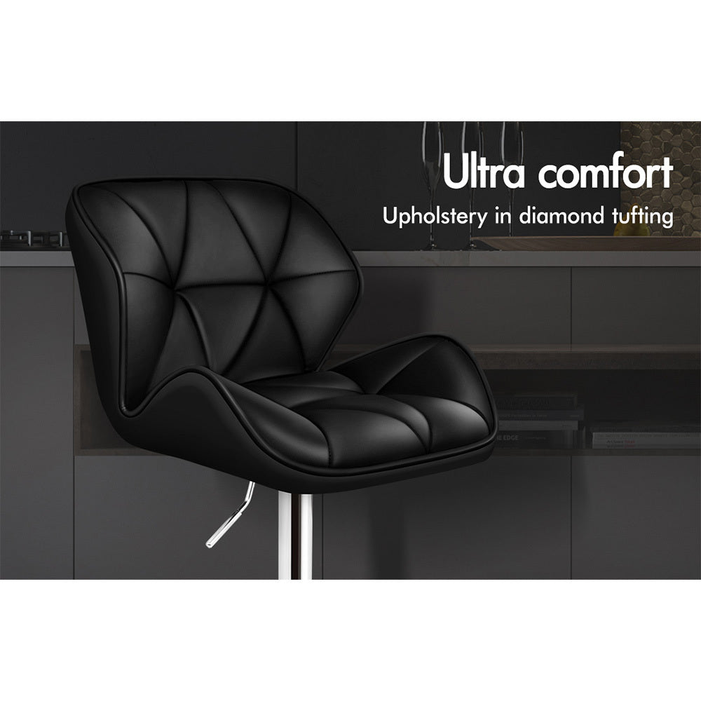 2x ALFORDSON Bar Stools Gas Lift Black