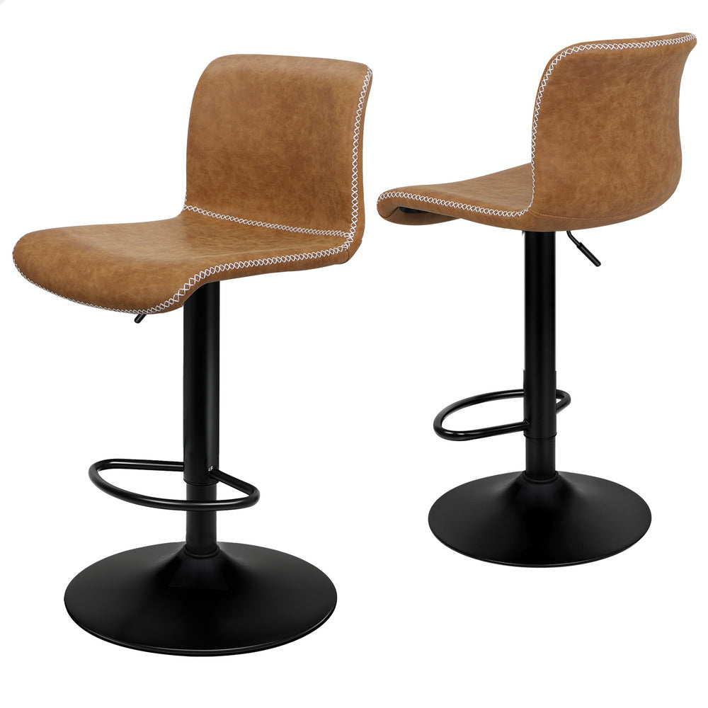2x ALFORDSON Bar Stools Vintage Brown