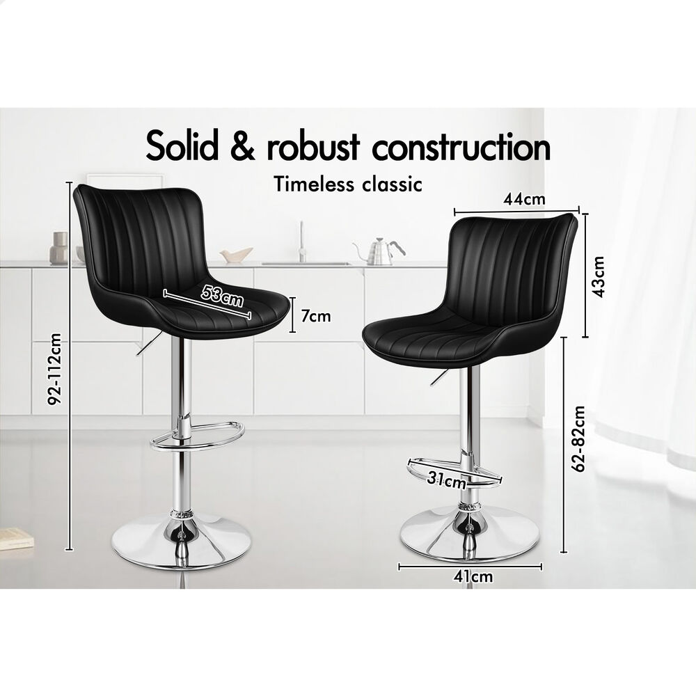 4x ALFORDSON Bar Stools Bar Chairs Black
