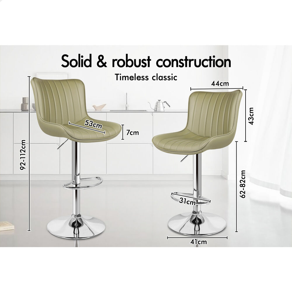 4x ALFORDSON Bar Stools Bar Chairs Green