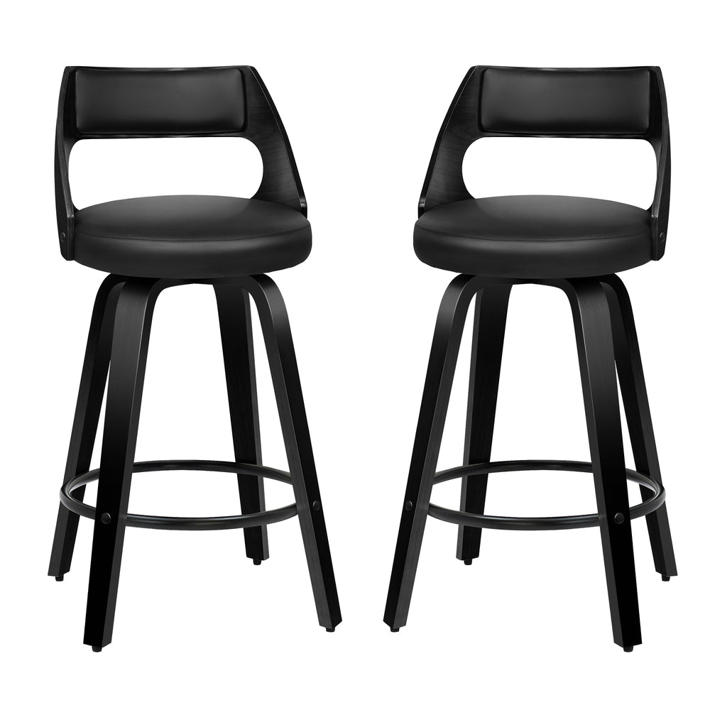 2x ALFORDSON Bar Stools Eden Kitchen All Black