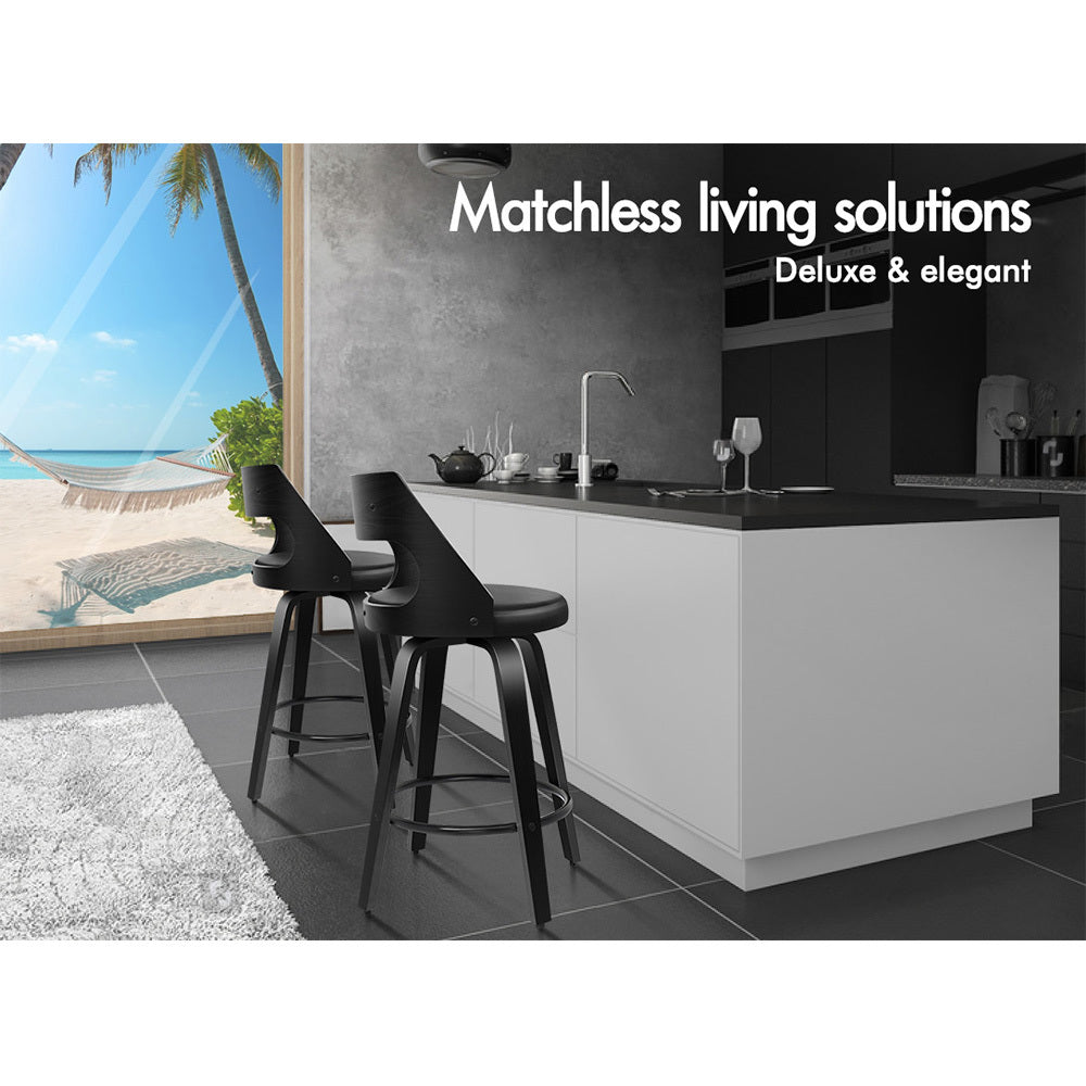 2x ALFORDSON Bar Stools Eden Kitchen All Black