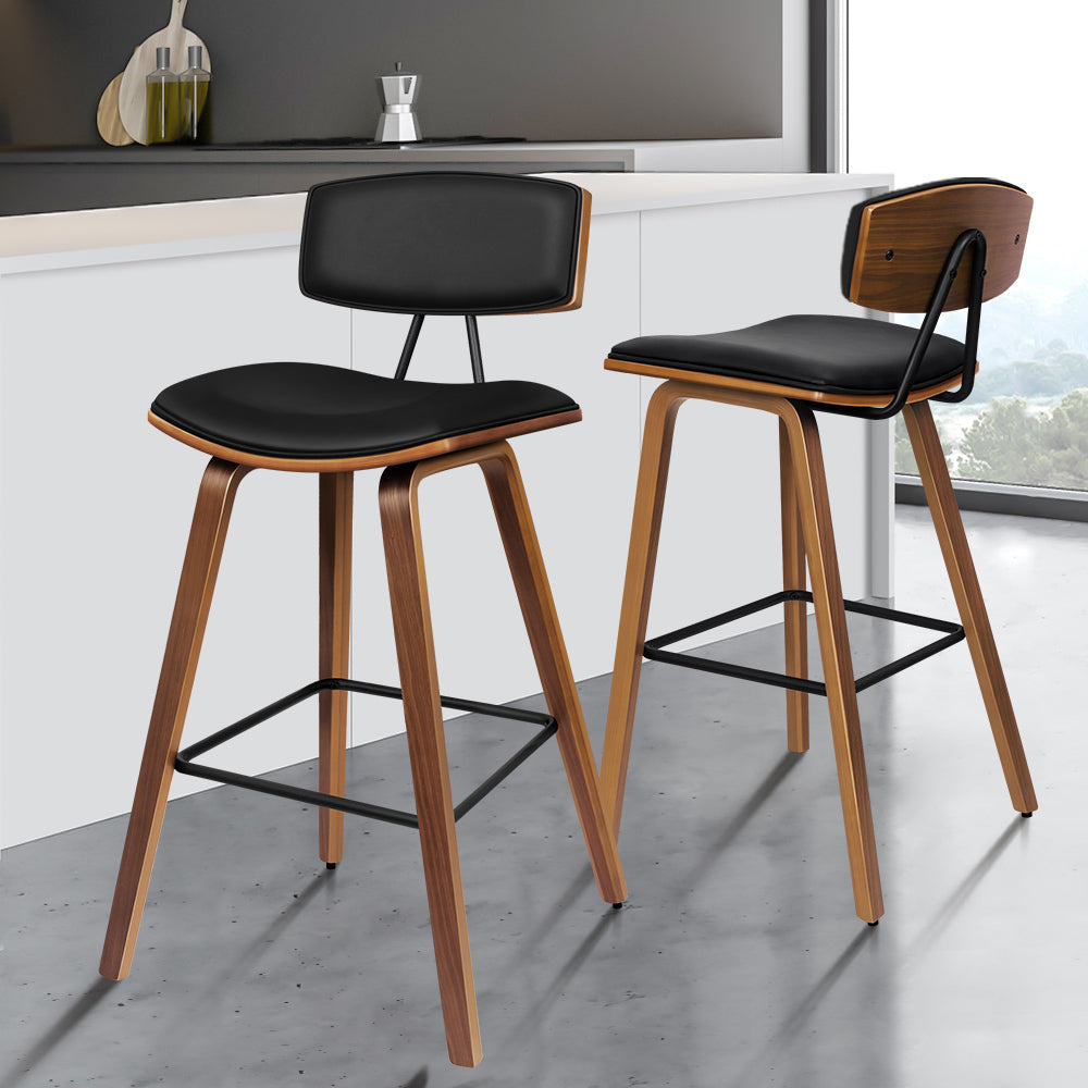 2x Alfordson Bar Stools Dining Chair Black