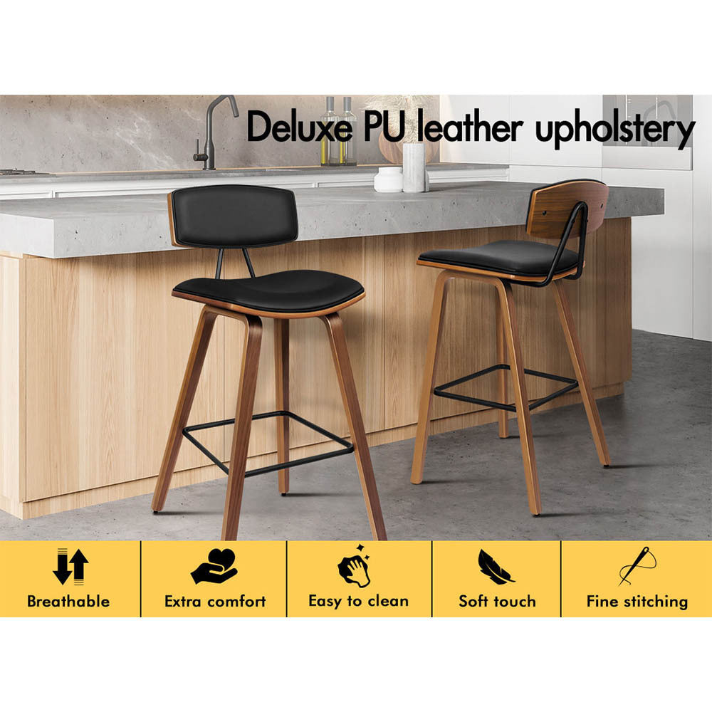 2x Alfordson Bar Stools Dining Chair Black