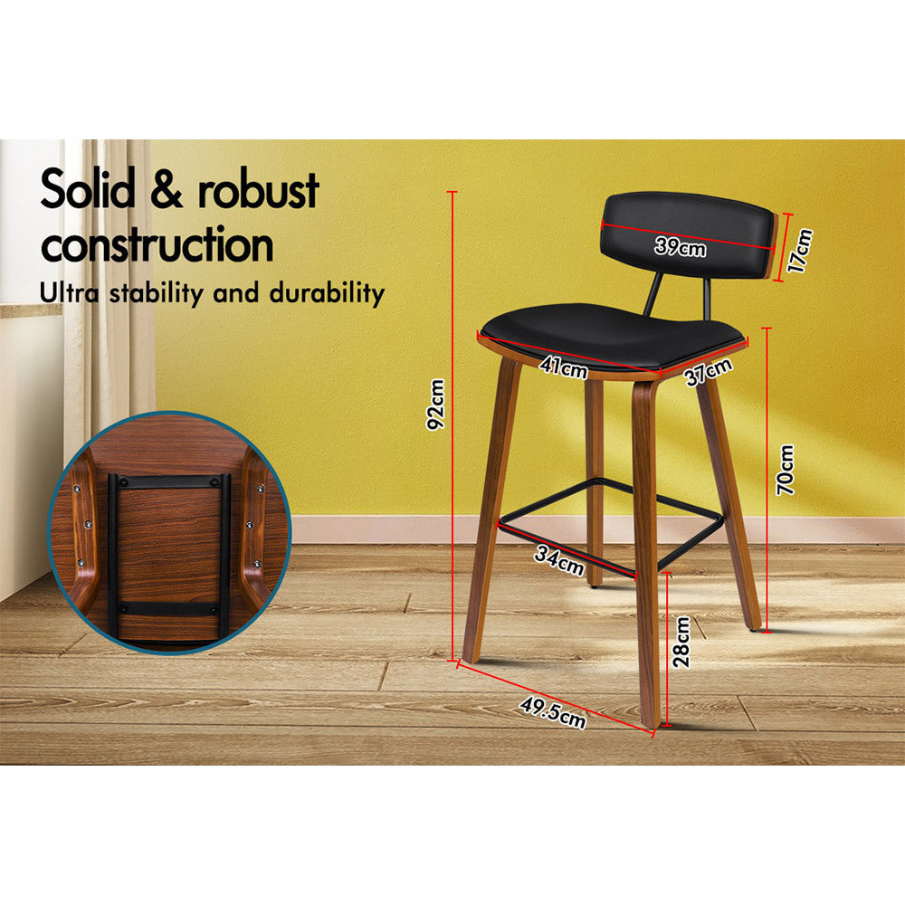 2x Alfordson Bar Stools Dining Chair Black