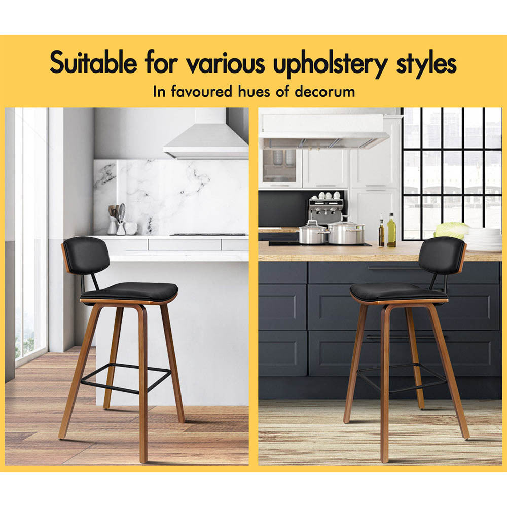 2x Alfordson Bar Stools Dining Chair Black