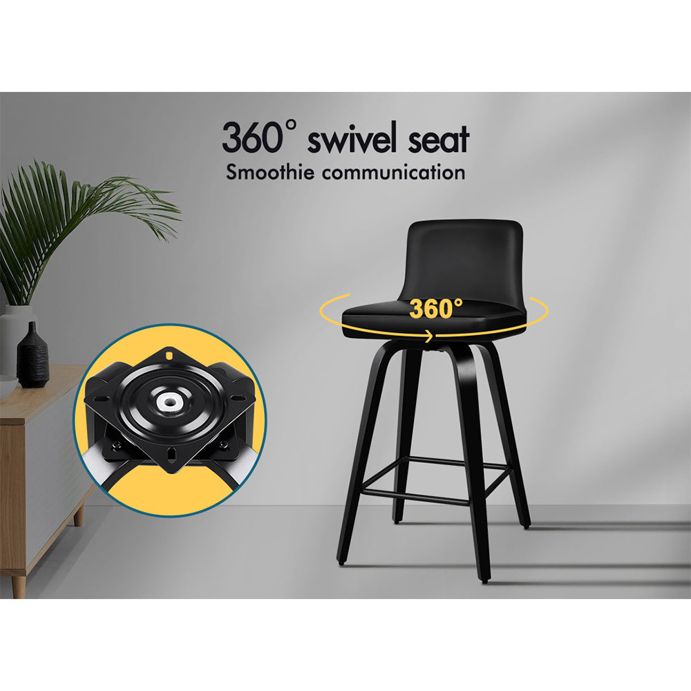 2x ALFORDSON Bar Stools Swivel Chair All Black