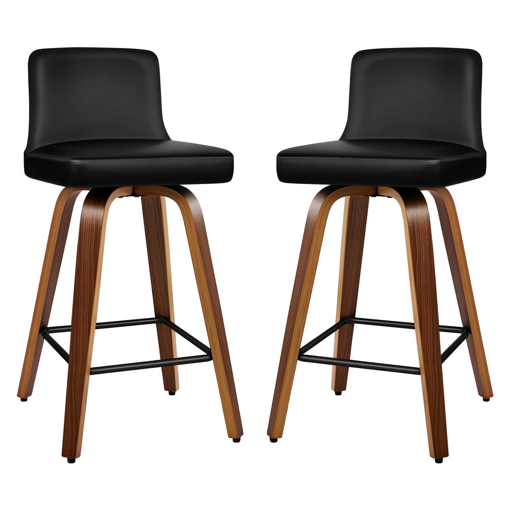 2x ALFORDSON Bar Stools Bailey Kitchen Wooden Black