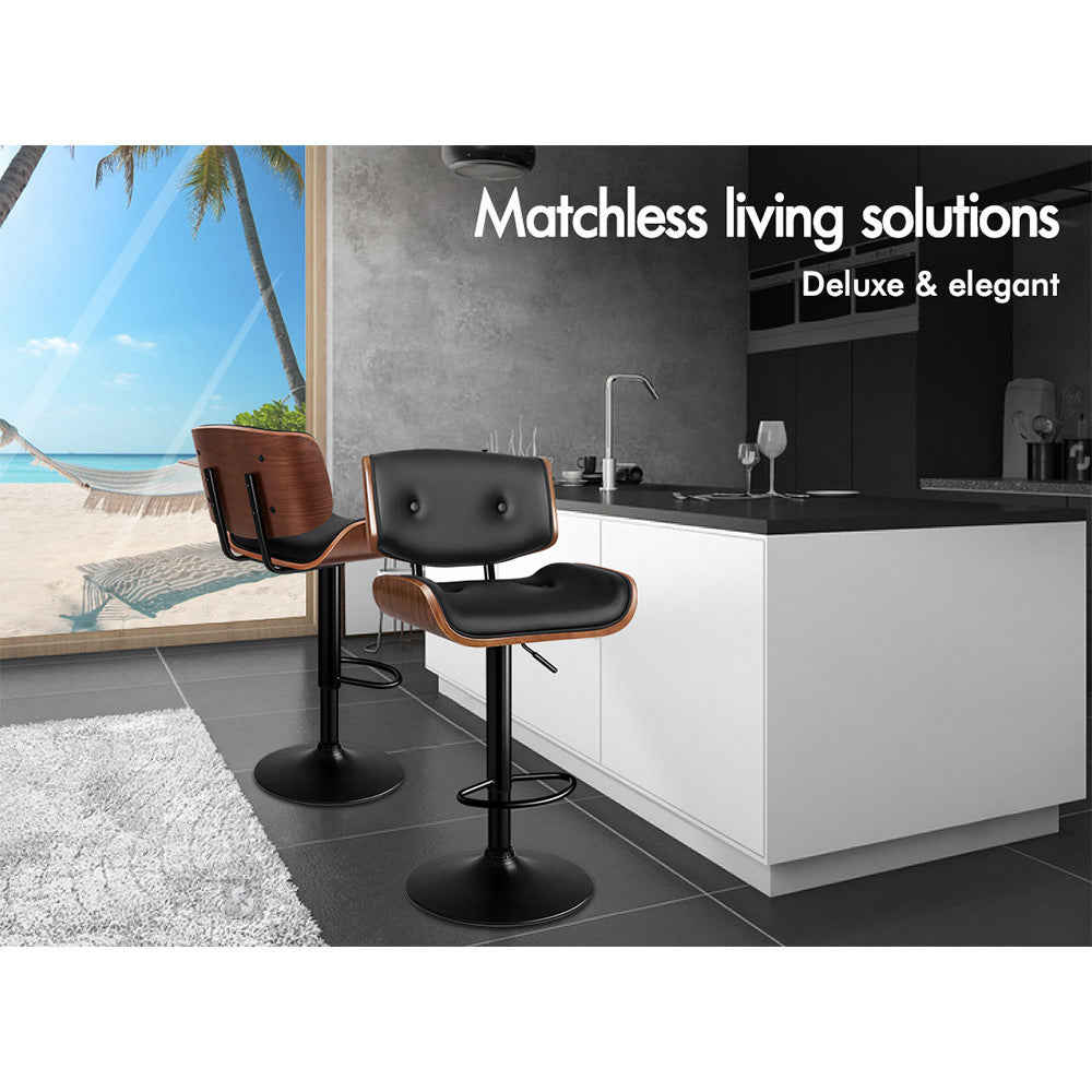 2x ALFORDSON Bar Stool Swivel Chair Black