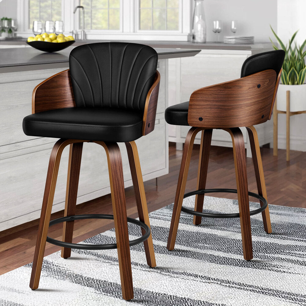 2x ALFORDSON Bar Stools Kitchen Stool Black