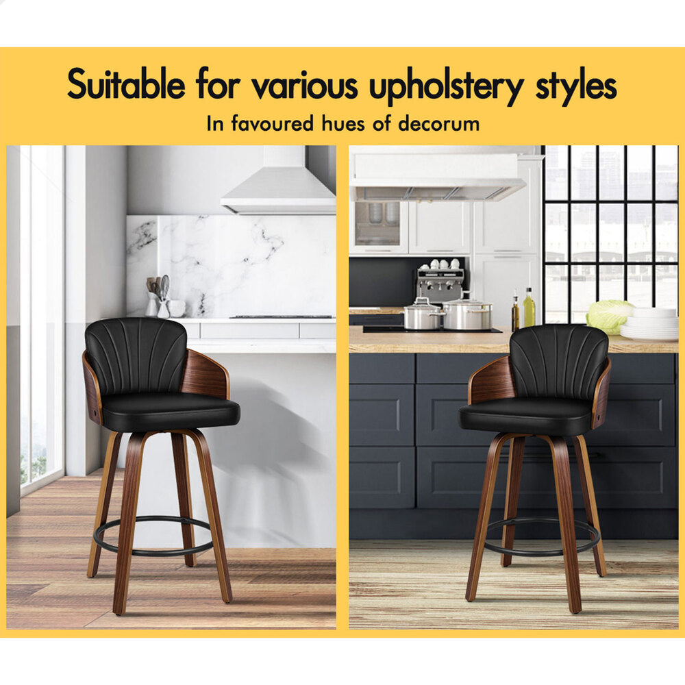 2x ALFORDSON Bar Stools Kitchen Stool Black
