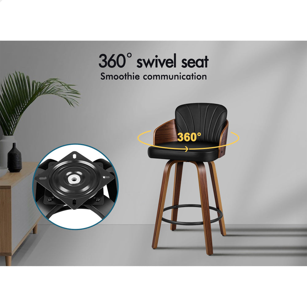 2x ALFORDSON Bar Stools Kitchen Stool Black
