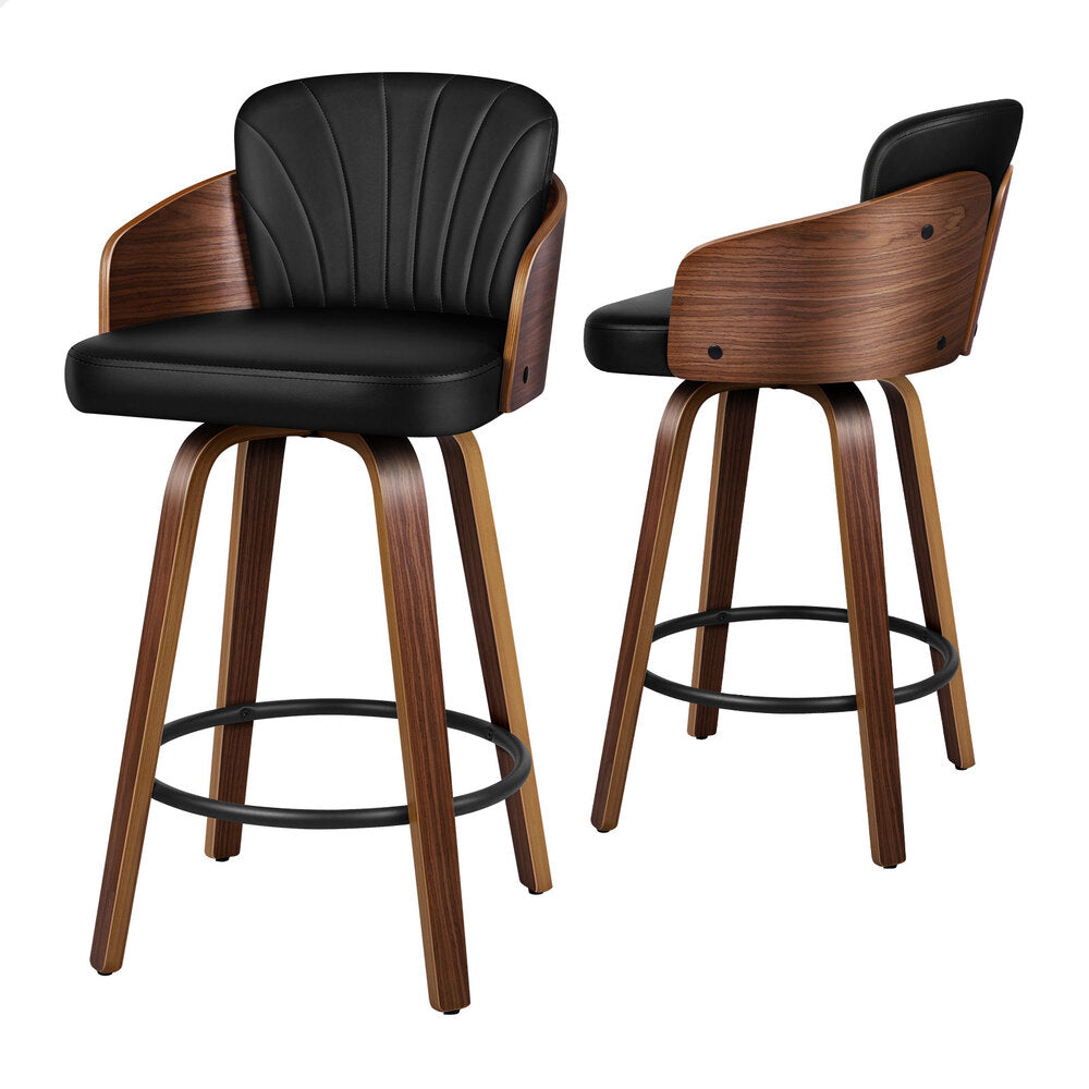 2x ALFORDSON Bar Stools Kitchen Stool Black