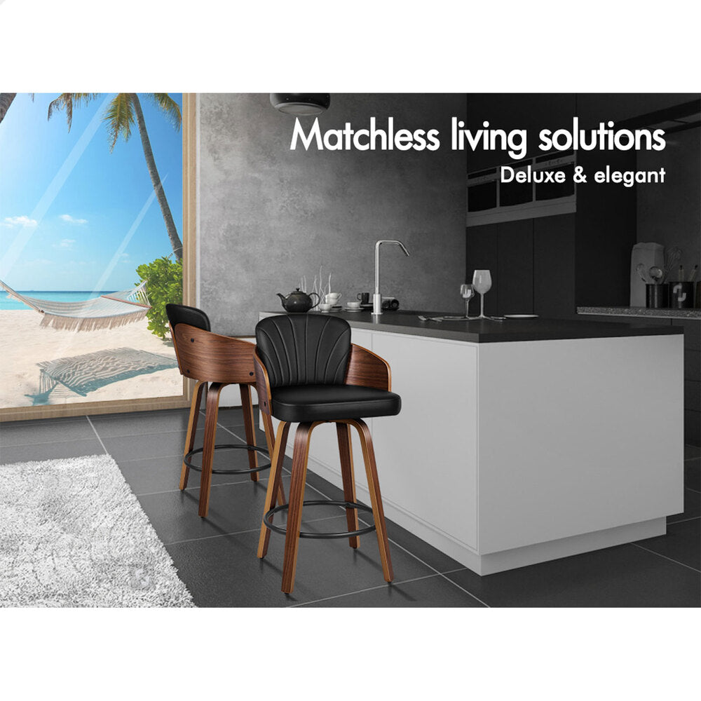 4x ALFORDSON Bar Stools Kitchen Stool Black