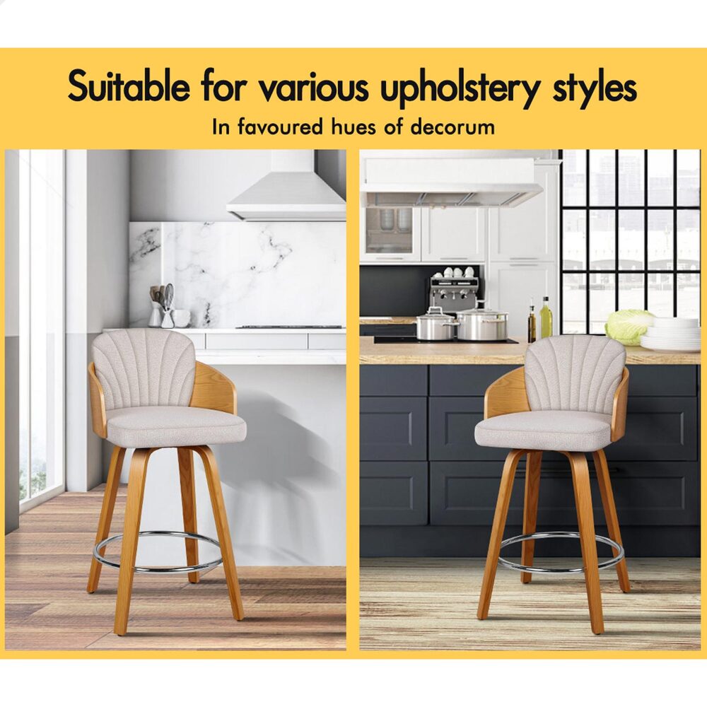 2x ALFORDSON Bar Stools Kitchen Stool Grey