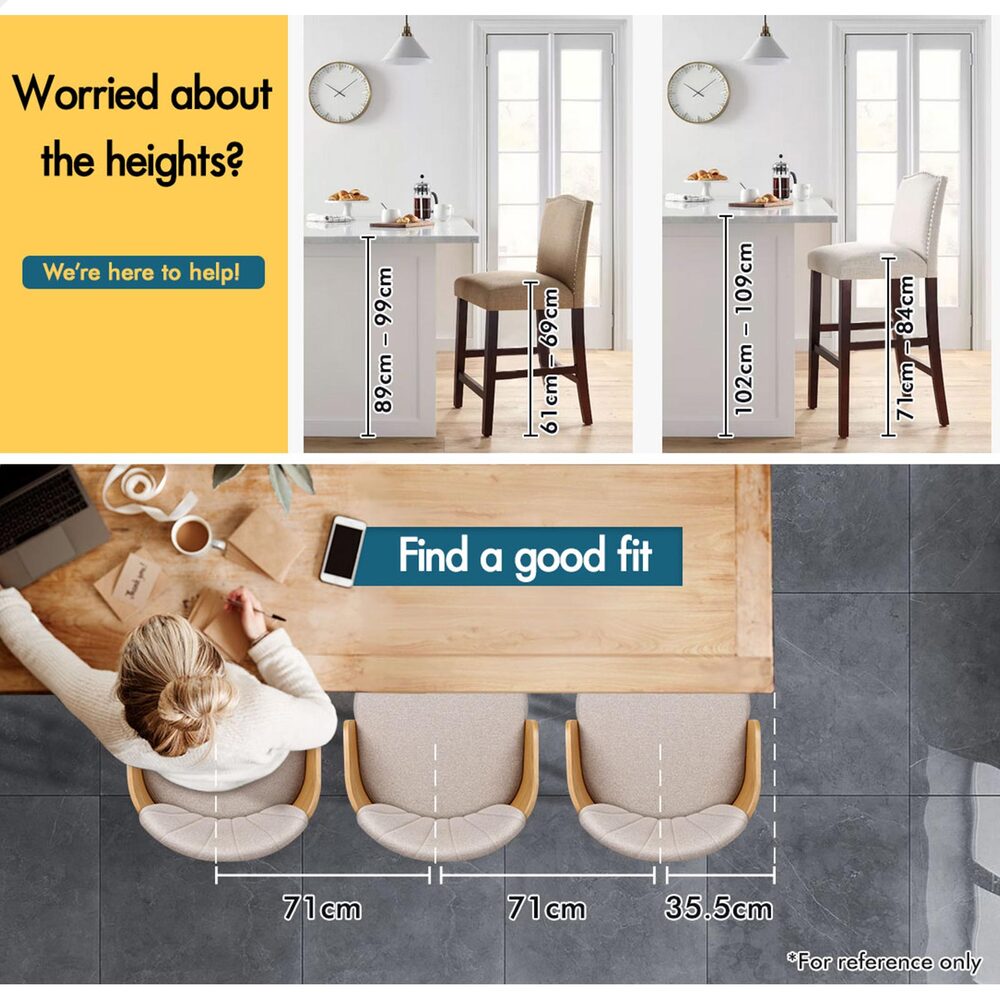2x ALFORDSON Bar Stools Kitchen Stool Grey