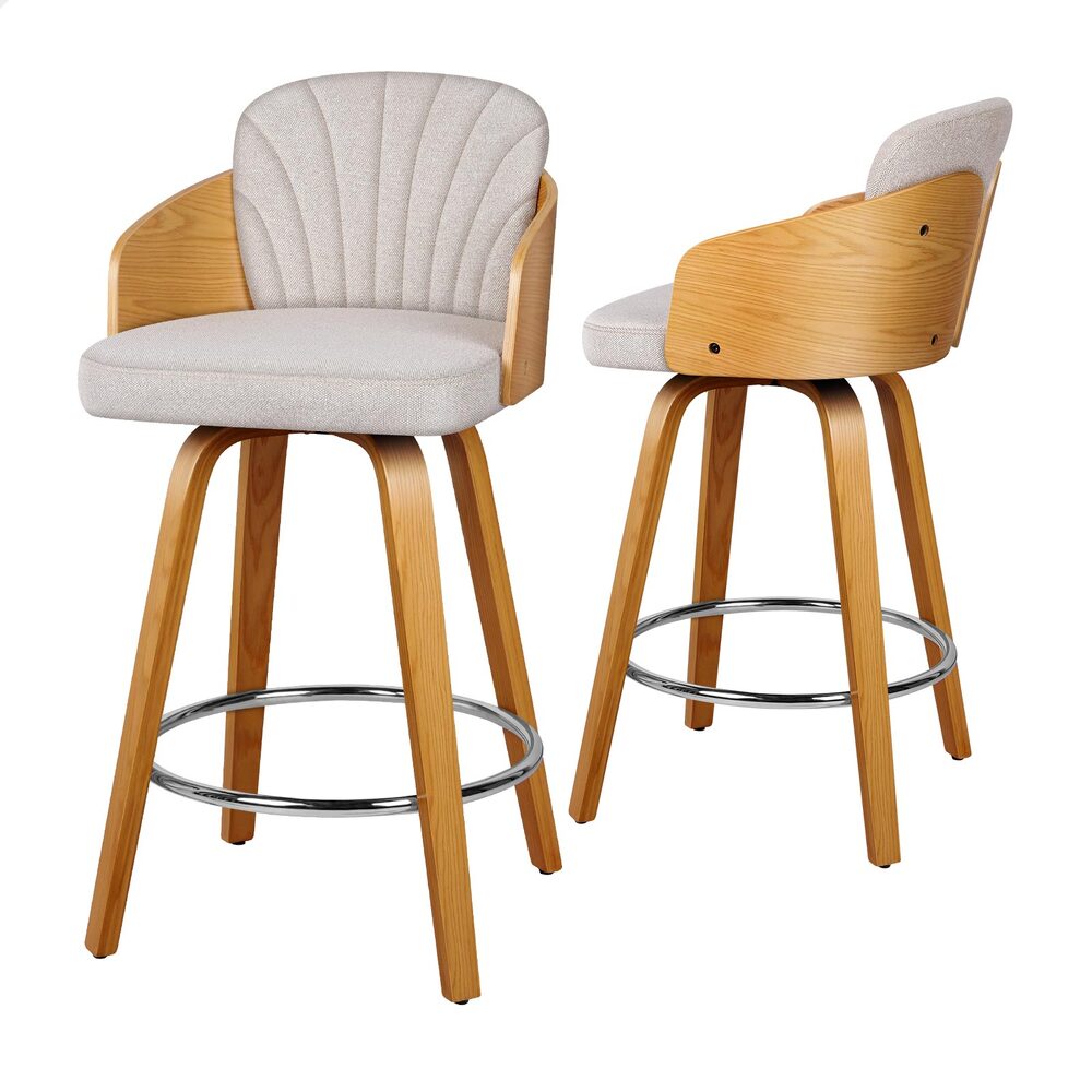 2x ALFORDSON Bar Stools Kitchen Stool Grey