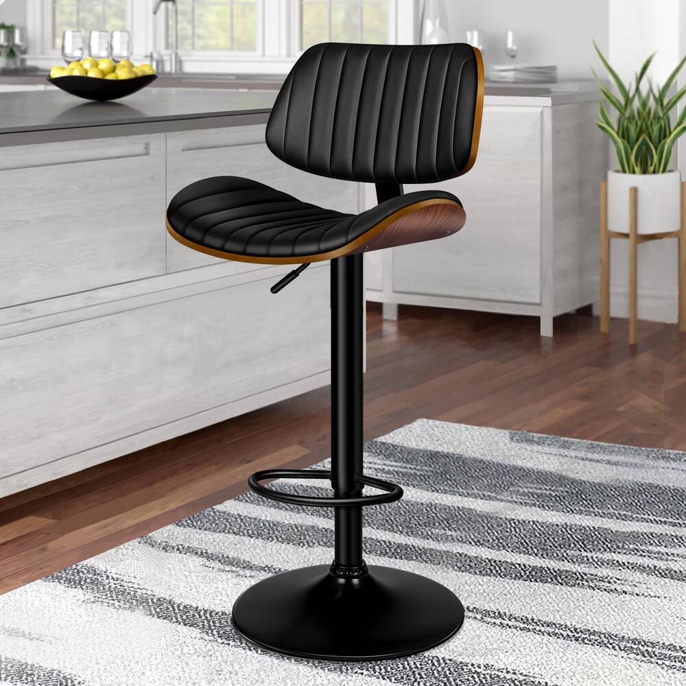 ALFORDSON Bar Stool Upholstered Backrest Black